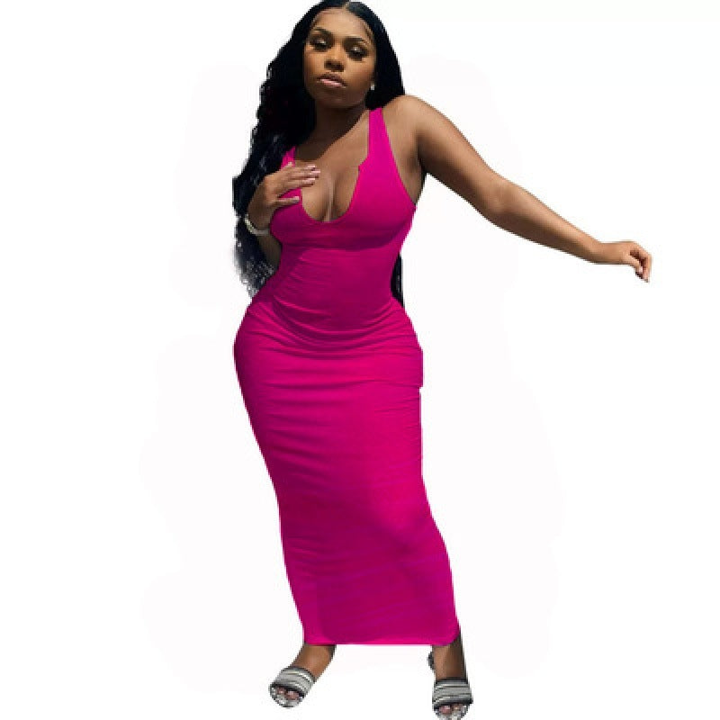 Women's Suspender Vest Deep V-neck Dress
