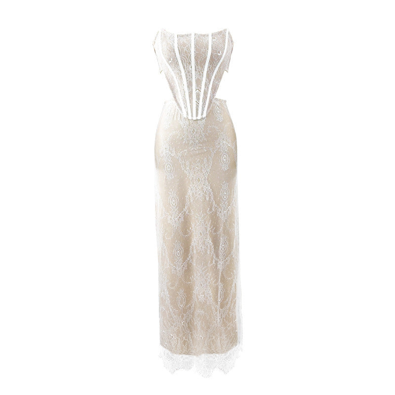Bandage Dress Women's French Lace Dress