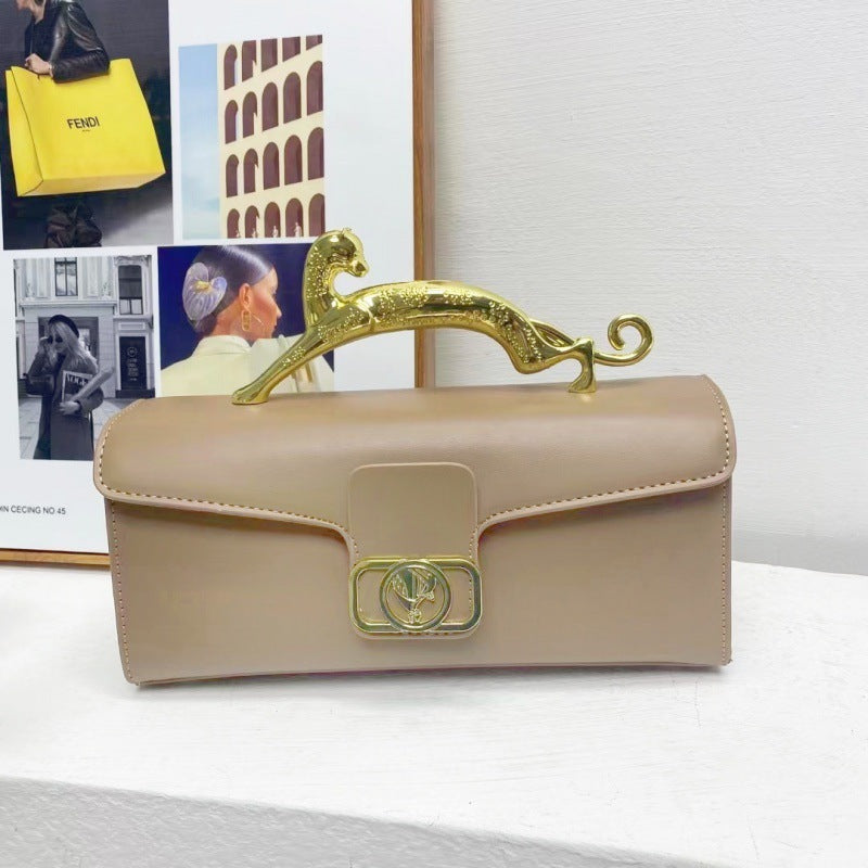 Women's Bag Is Fashionable And Simple, With A Hard Handle And A Carrying Crossbody Bag