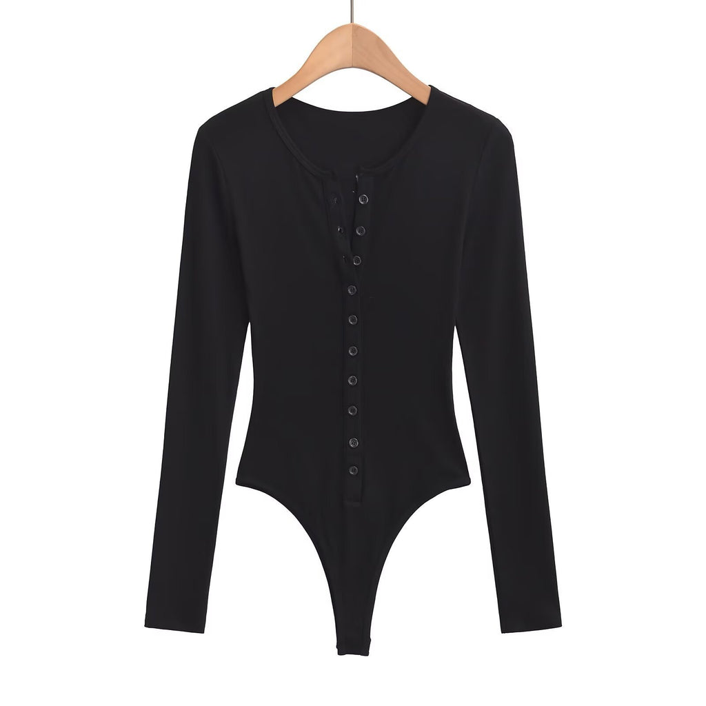 Women's Breasted Long Sleeve Jumpsuit