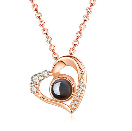Projection Necklace Circular Collarbone Chain For Women