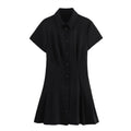 European And American Casual Shirt Style Mini Dress