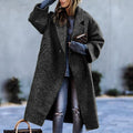 Women's Color Matching Plaid Long-sleeved Coat