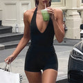 Women's Sports Yoga High Elastic Suspender Shorts Suit