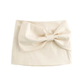 European And American Autumn New Fashion All-matching Bowknot Decoration Mini Skirt