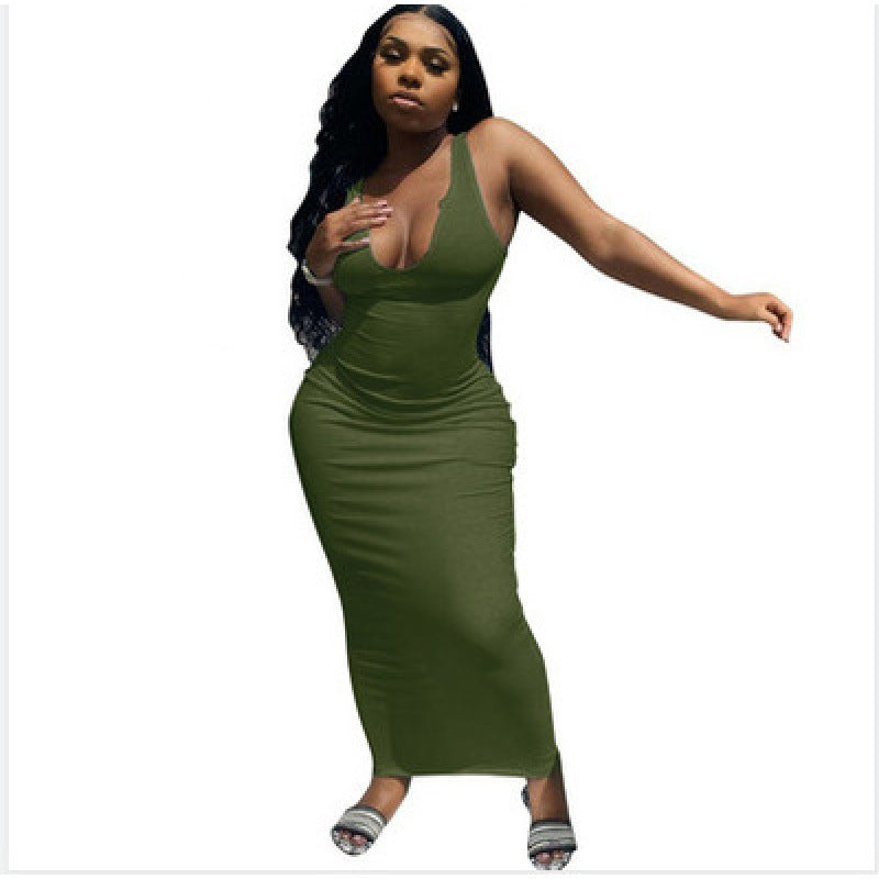 Women's Suspender Vest Deep V-neck Dress