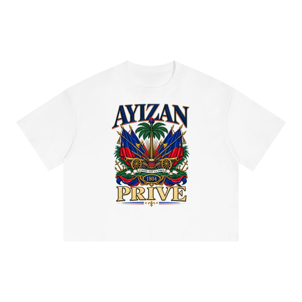 AYIZAN PRIVÈ 1804 Haitian Heritage Boxy Crop Tee  Heritage, reimagined