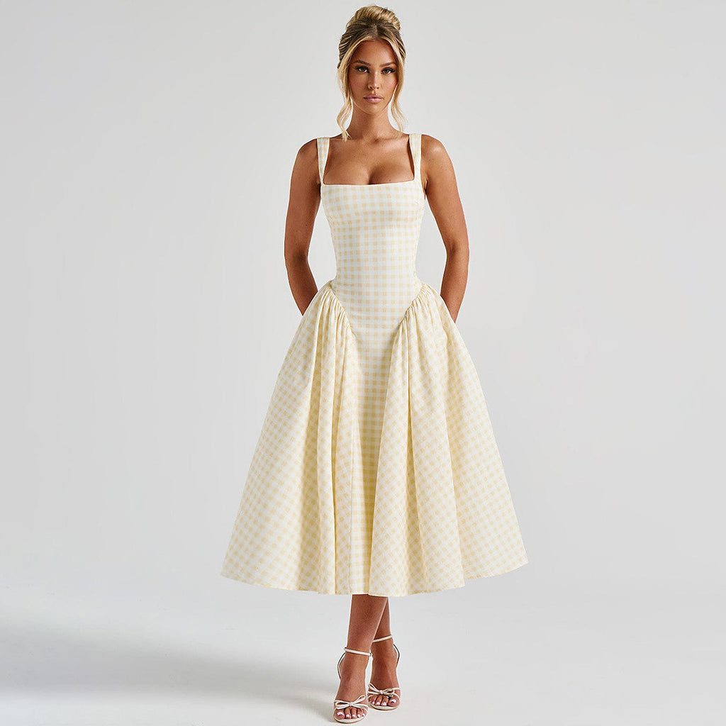 Fashion French Style Fresh European And American Strap Dress Women