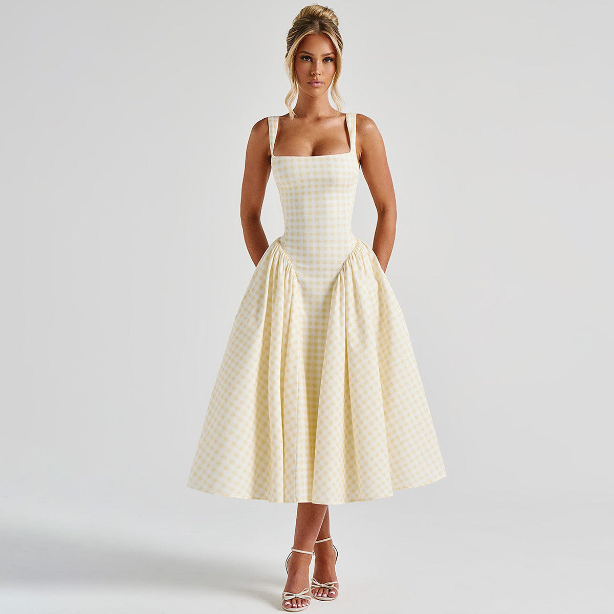 Fashion French Style Fresh European And American Strap Dress Women