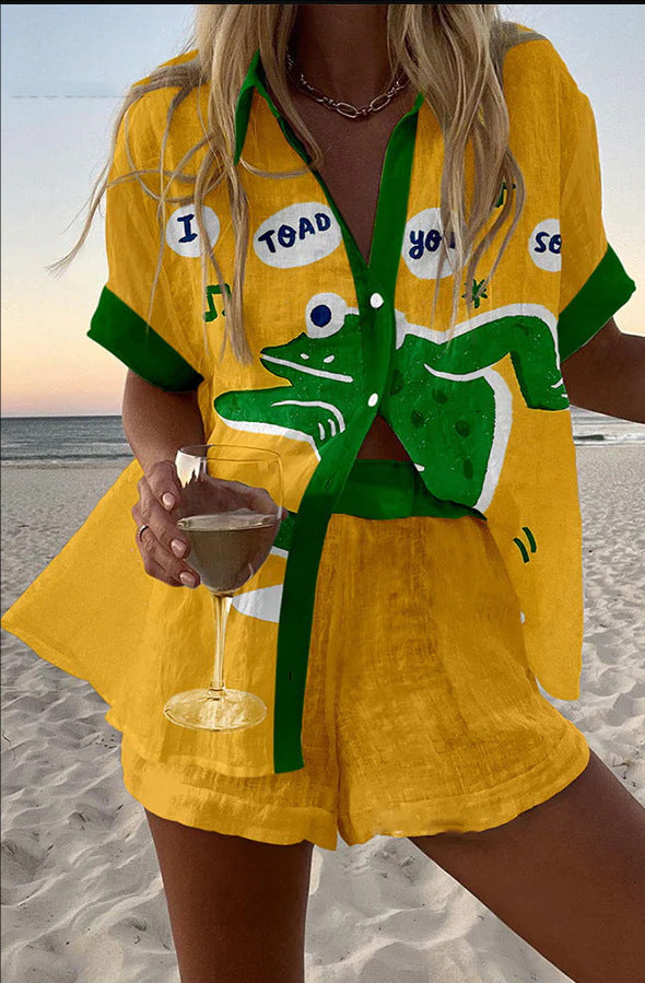 Personalized Gorgeous Digital Printing Casual Suit Women