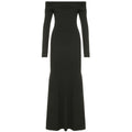 Black Off-shoulder Slim Fit Sheath Fishtail Dress