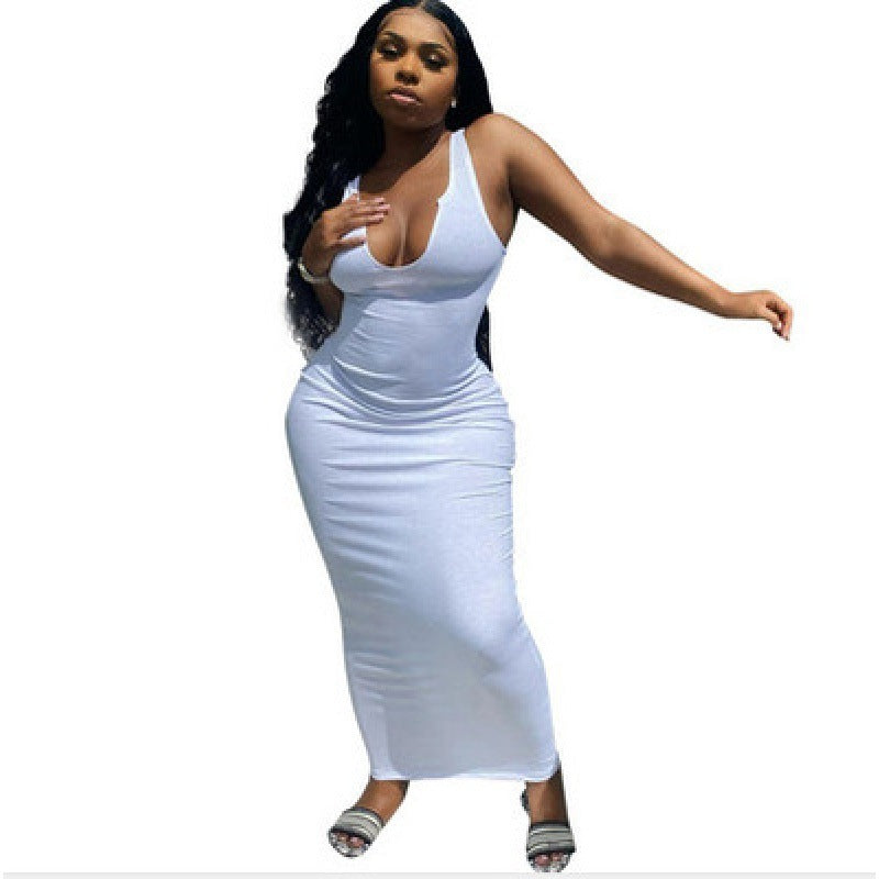 Women's Suspender Vest Deep V-neck Dress