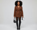 Women's Fashion Waist-controlled Long-sleeved Coat