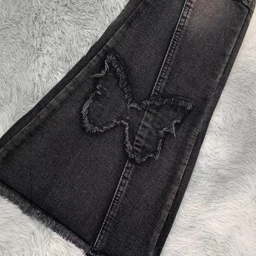 Fashion Elastic Plus Size Women's Denim Flared Pants