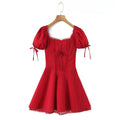 Women's Fashion Lace Puff Short Sleeve Dress