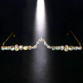Street Snap Personality AB Color Rhinestone Glasses Rim