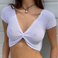 Women's Hollow-out Short-sleeved Chest-wrapped Vest