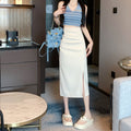 Split Skirt Women's Early Autumn Hip Skirt New High Waist Slimming