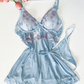 Embroidered Mesh Stitching Mesh Pajamas