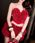 Fashion Slim-fit Sexy Short Top Mini Skirt Suit