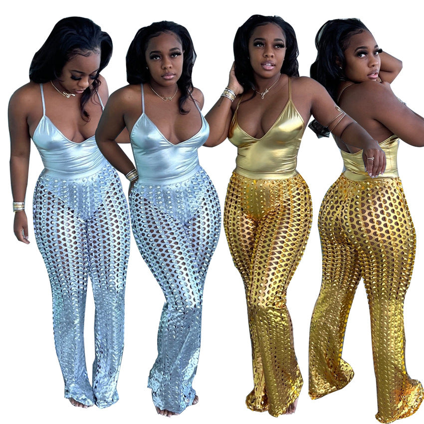 Fashion Bronzing Suit Wish Hot Sale Jumpsuit
