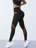 Mesh Stitching Yoga Cropped Sports Leggings