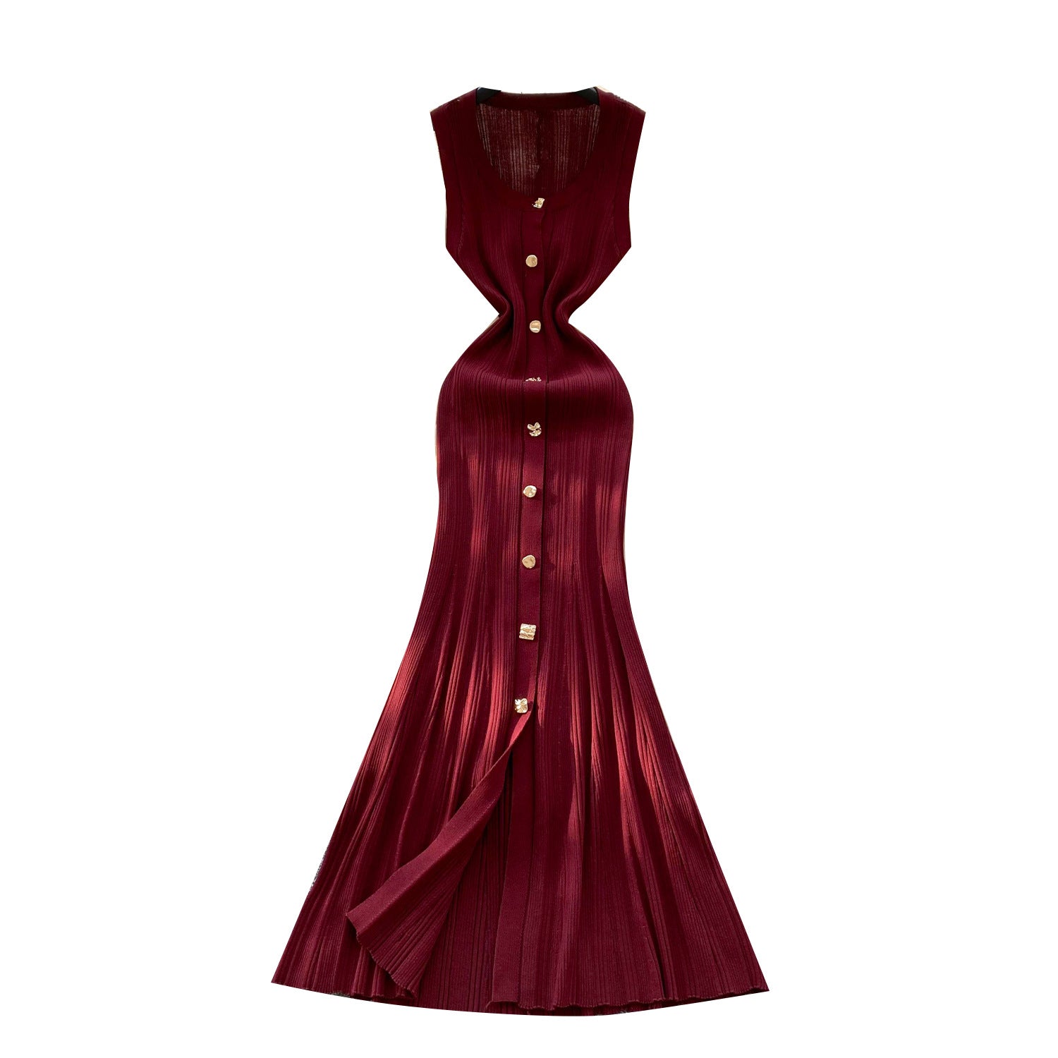 High-grade Round Neck Sleeveless Knitted Dress Women's Slim Fit