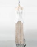 Socialite Style Elegant High-end Exquisite Crystal Evening Dress