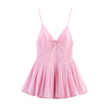 Bow Decoration Striped Short Style Sling Dress