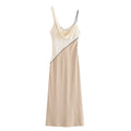 European And American Style Vertical Midi Skirt Sling Dress