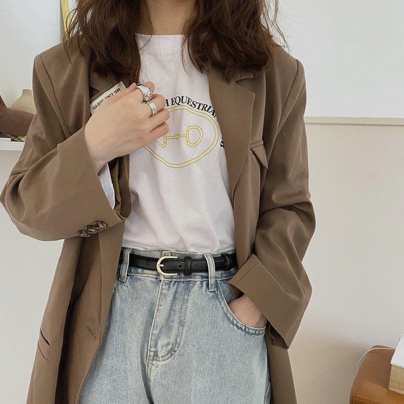 Super Easy To Match Soft Leather Belt Simple And Advanced