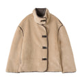 Lamb Wool Loose Stand Collar Long Sleeve