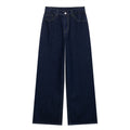 Fashion Loose Blue Denim 2-piece Set Vintage Long Sleeve Shirt Trousers