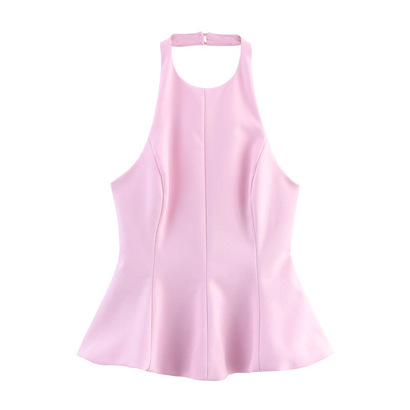 European And American Style Skinny Slimming Short Skirt Hem Stretch Sling Top
