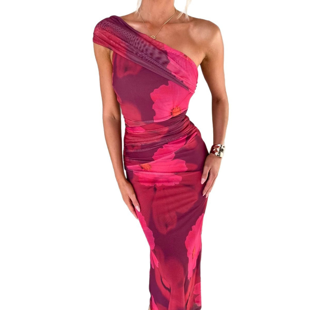 New European And American Plaid Waist Tight Sexy Backless Spaghetti Straps Dress Women