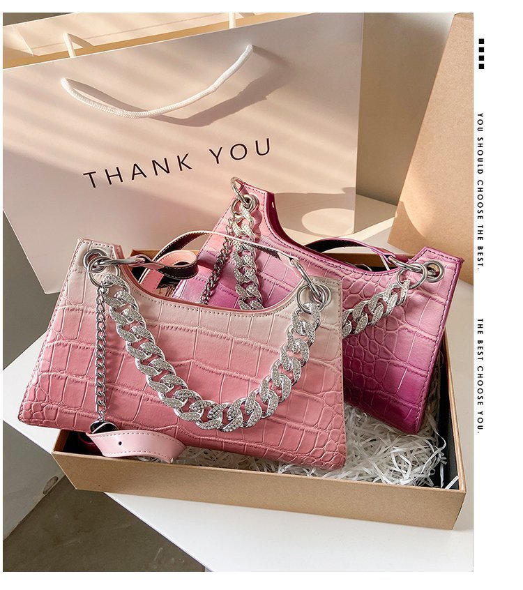 Gradient Color Underarm Temperament Wild Chain Bag