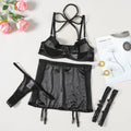 Summer Thin Satin Mesh Bra Hip Skirt